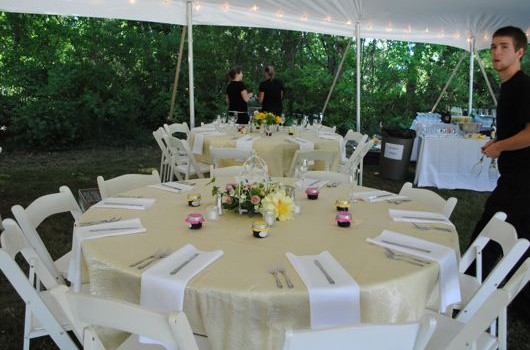 Garden Wedding table Set up