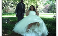 Bride and Groom on Swing