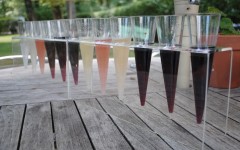 A flight of tastings at Kluge Vineyard
