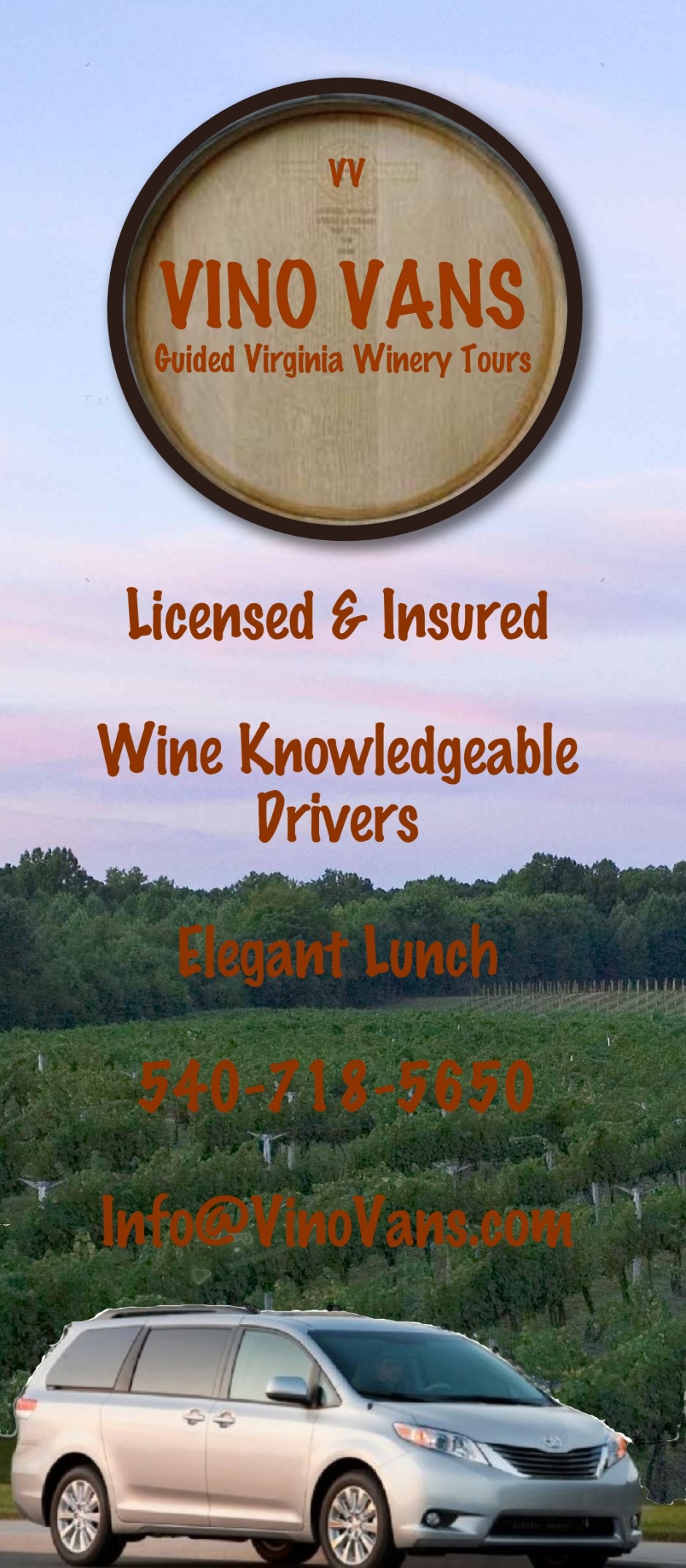 Vino Vans Guided wine tours   540-718-5650