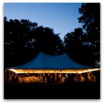 Lighted wedding tent at virginia bed and breakfast