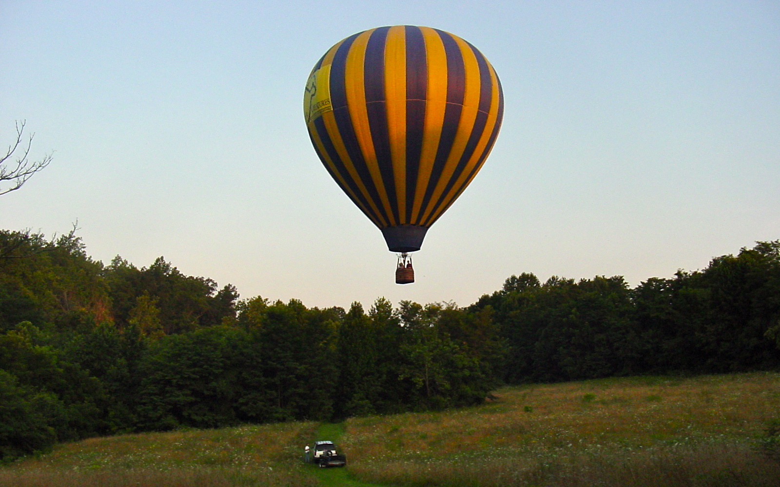 Hot Air Ballooning over our wild flower meadow