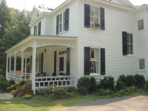 Wrap around front porch at bed and breakfast