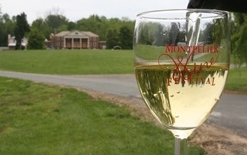 Grounds of Montpelier with wine glass